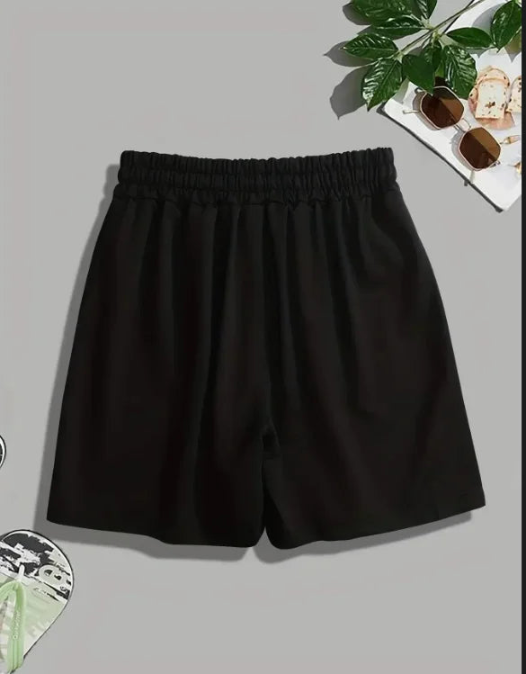 American Style Street Cotton Loose Casual Wide Leg Pants, High Waisted Shorts Suitable for Both Men and Women