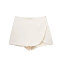 HXAO Women's Skirt Shorts Summer Beige Black Skirt Pants Woman Office High Waist Skort For Women Asymmetrical Pink Brown Skirt