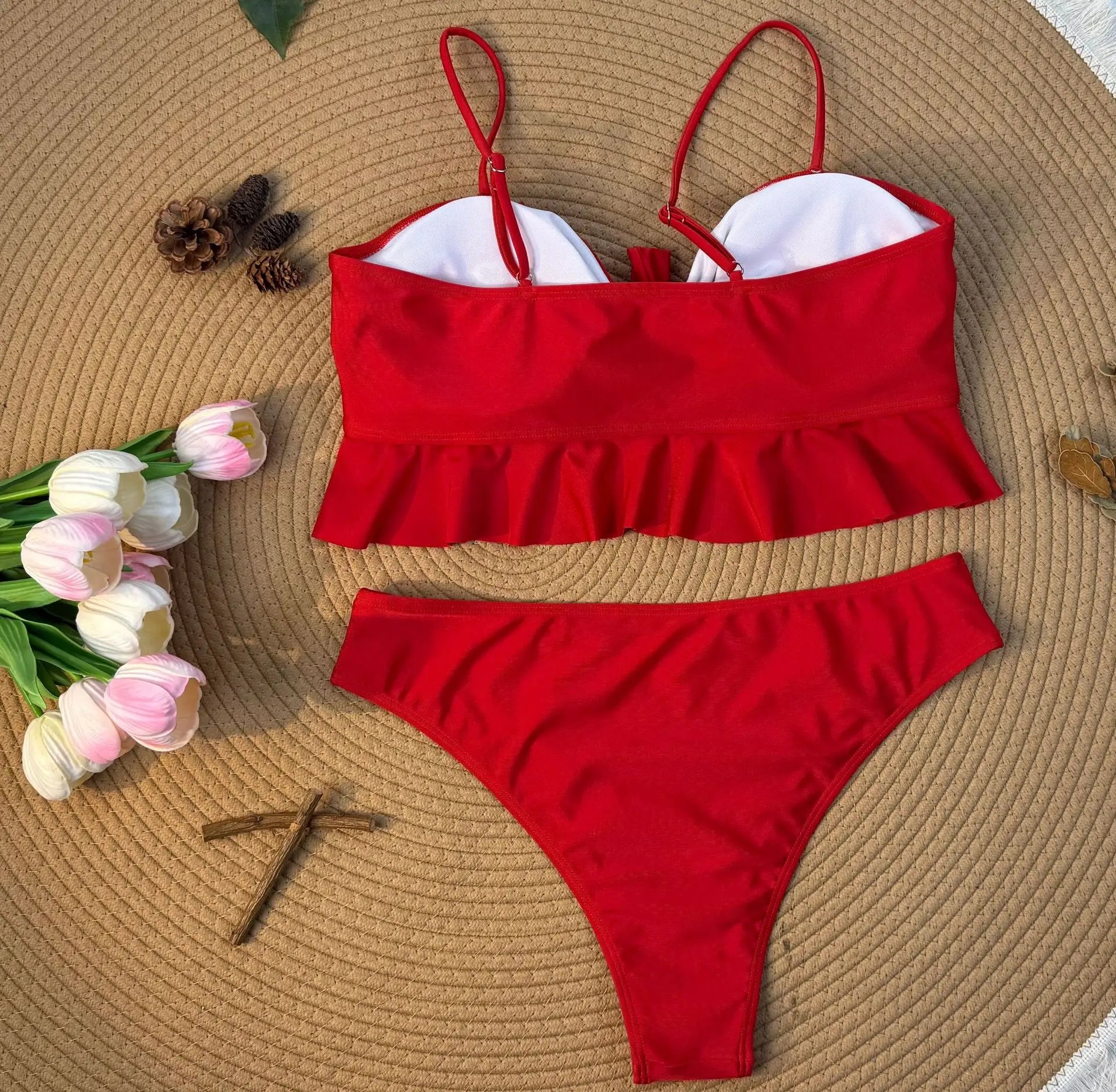Cikini Sexy Gradient Color Three Piece Swimsuit Mesh Bikinis Set Summer Beach Swimwear Bathing Suit For Women