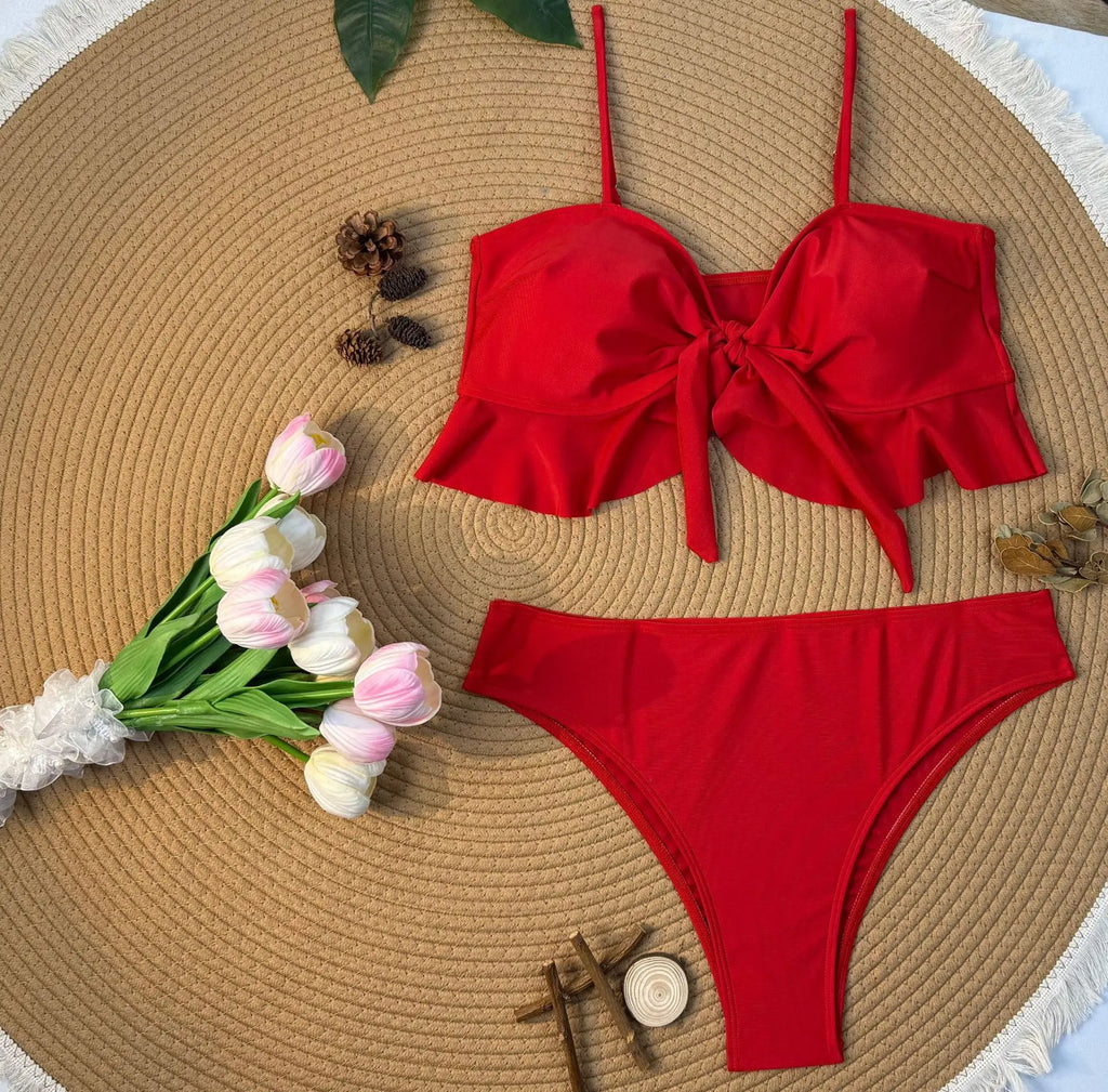 Cikini Sexy Gradient Color Three Piece Swimsuit Mesh Bikinis Set Summer Beach Swimwear Bathing Suit For Women
