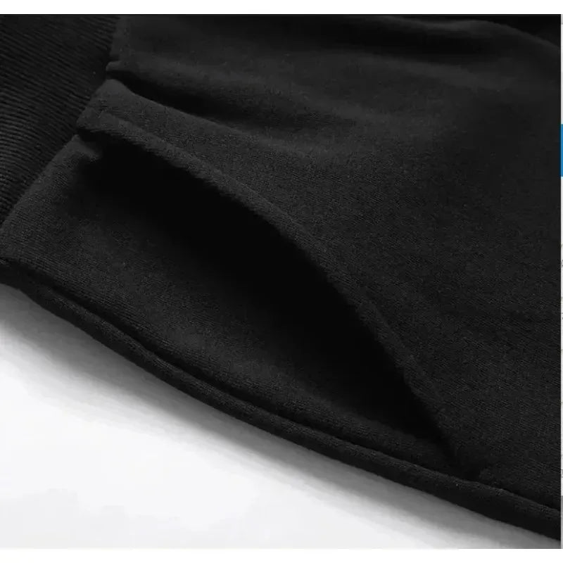 American Style Street Cotton Loose Casual Wide Leg Pants, High Waisted Shorts Suitable for Both Men and Women