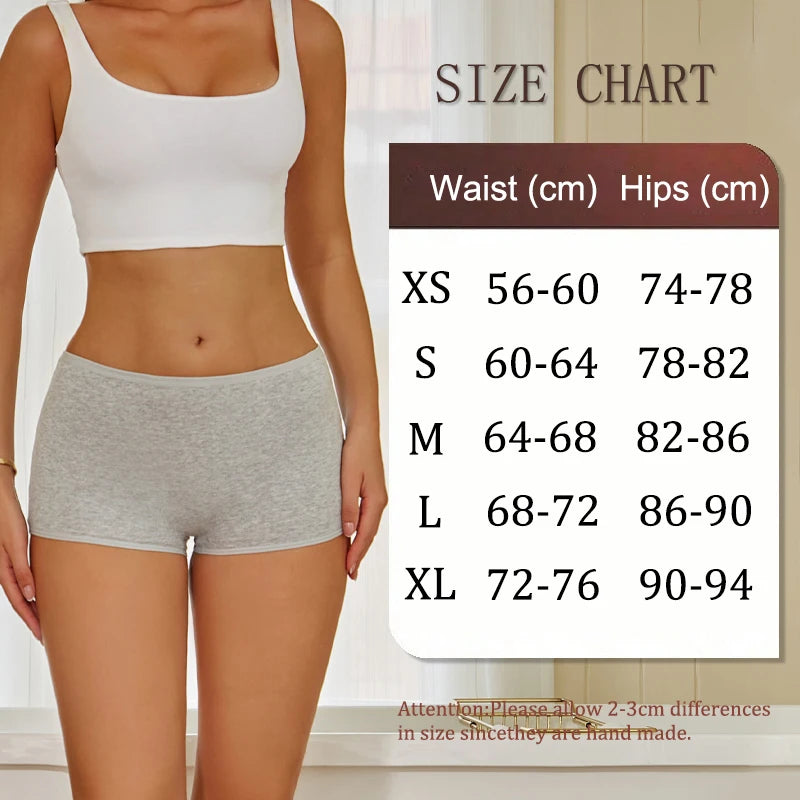 FINETOO 3PCS Women's Cotton Boyshort Panties Breathable Low Waist Solid Colors Underwear Female Casual Sports Boxers Underpants