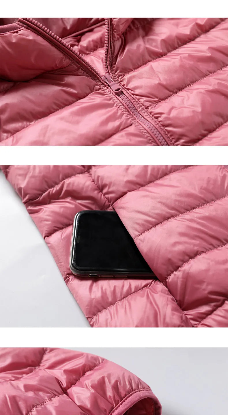 Down Jacket Women Coat Autumn Winter Jackets For Girls Warm Quilted Parka Ladies And Light Female Ultralight Hooded Plus Size