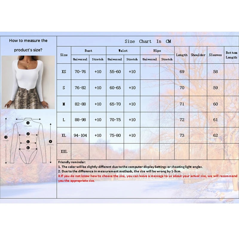 Long Sleeve Bodysuits Spring 2026 Square-Cut Collar Solid Bodycon Elastic Romper Sexy Y2k Women Clothing Fashion Club Party 2520