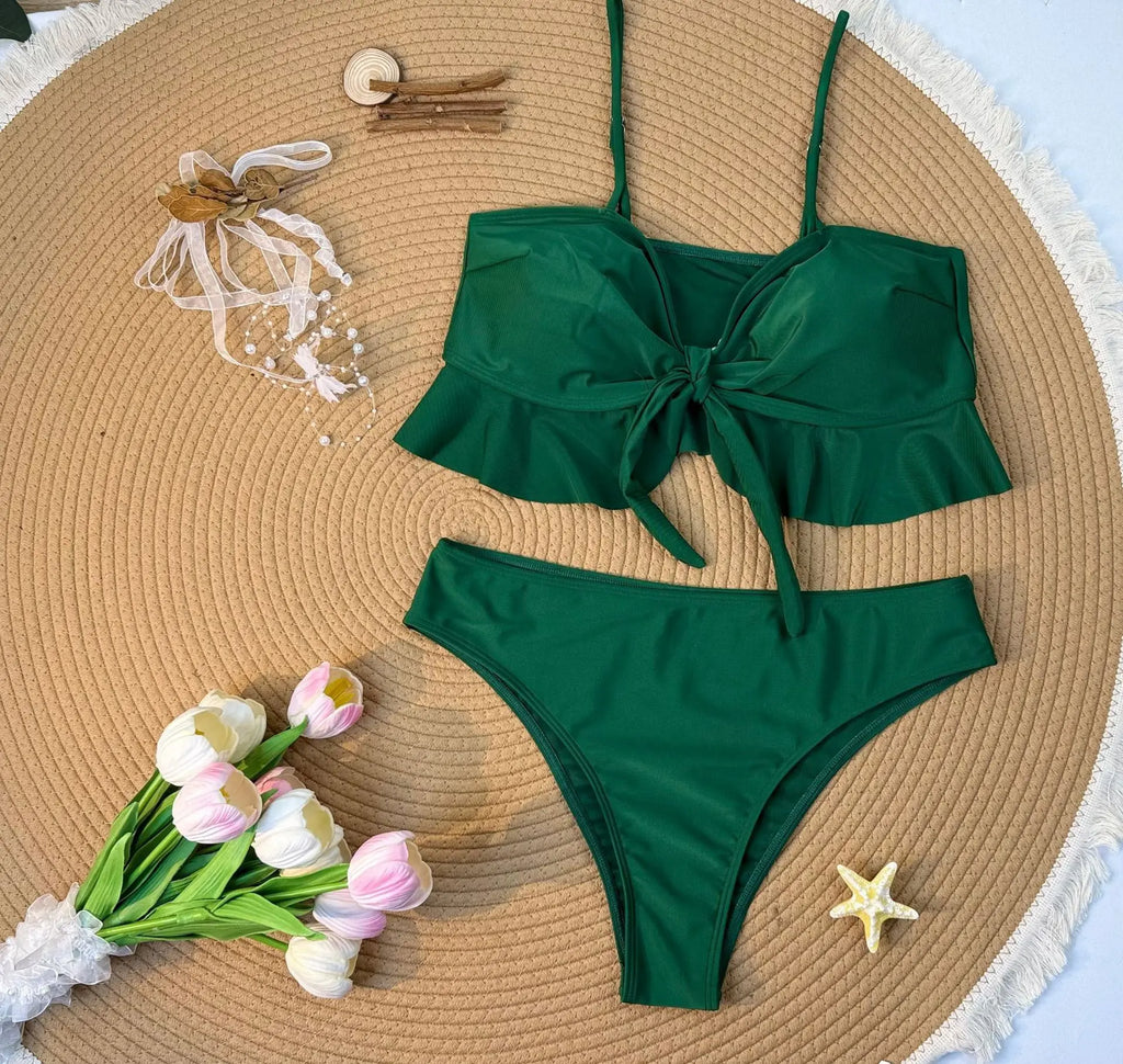 Cikini Sexy Gradient Color Three Piece Swimsuit Mesh Bikinis Set Summer Beach Swimwear Bathing Suit For Women