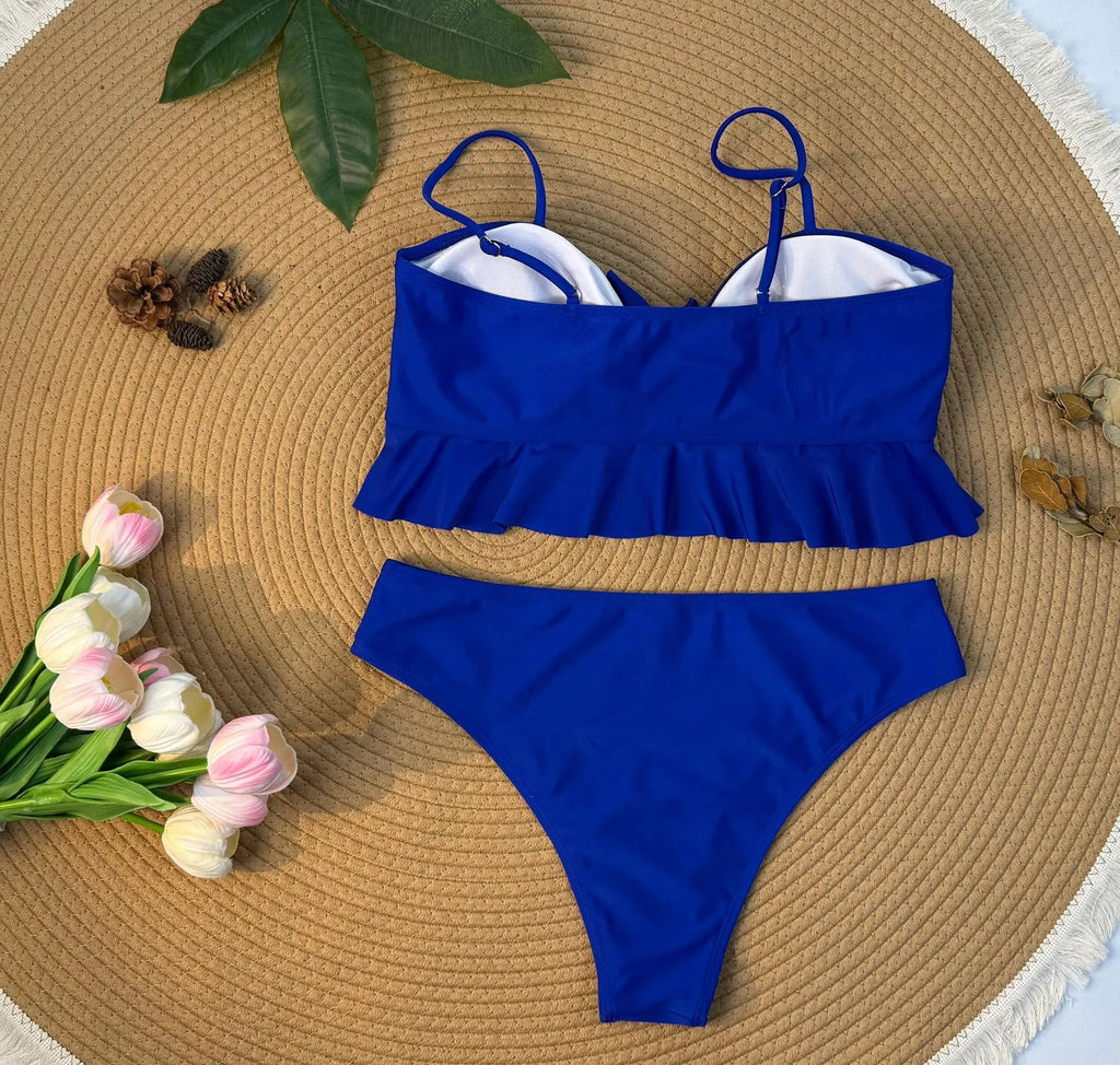 Cikini Sexy Gradient Color Three Piece Swimsuit Mesh Bikinis Set Summer Beach Swimwear Bathing Suit For Women