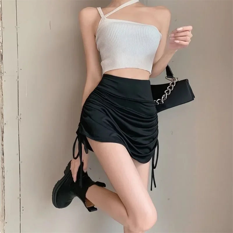 2026 Latin Dance Skirt for Women Spring Summer New High Waist Drawstring A-line Dance Practice Skirt