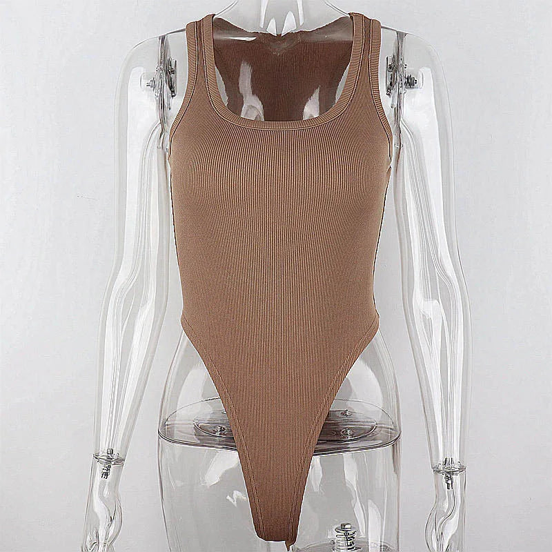 Sleeveless Knit Bodysuit 2026 Hot Summer Sexy Bodycon Off Shoulder Halter Tops Casual Street Bodice For Women ClubWear