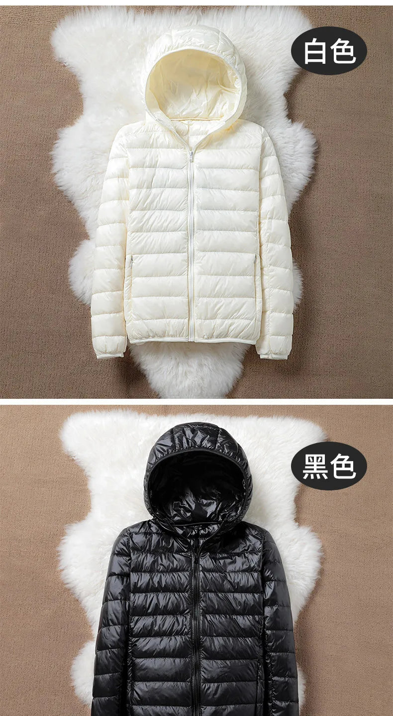 Down Jacket Women Coat Autumn Winter Jackets For Girls Warm Quilted Parka Ladies And Light Female Ultralight Hooded Plus Size