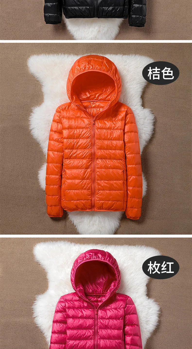 Down Jacket Women Coat Autumn Winter Jackets For Girls Warm Quilted Parka Ladies And Light Female Ultralight Hooded Plus Size