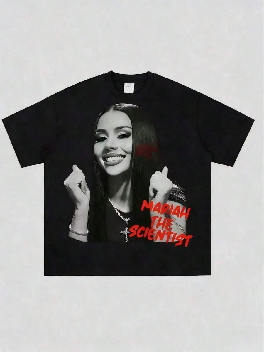 2026 Spring Summer Unisex Hip Hop Graphic Tee Soft Cotton Crewneck Short Sleeve Mariah Scientist Rapper Free Thugs Letter Print Retro Rap Aesthetic Daily Casual Loungewear Novelty Fan Gift Tops S-7XL Fast Shipping